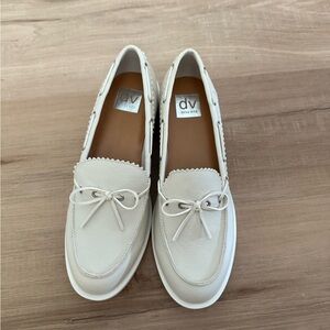 Dolce Vita Women's White Loafers with Bow Accent